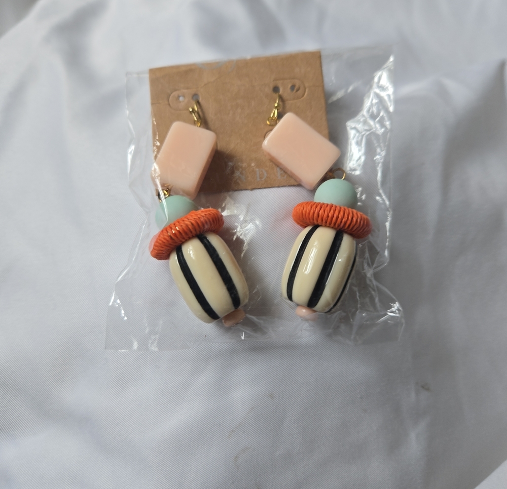 Unlisted Peach, Mint & Orange Statement Drop Earrings